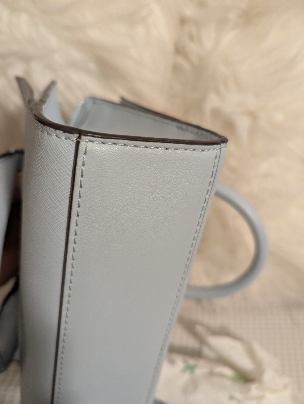 Michael Kors Pale Blue Saffiano Leather Satchel with Removable Strap - Picture 4 of 7